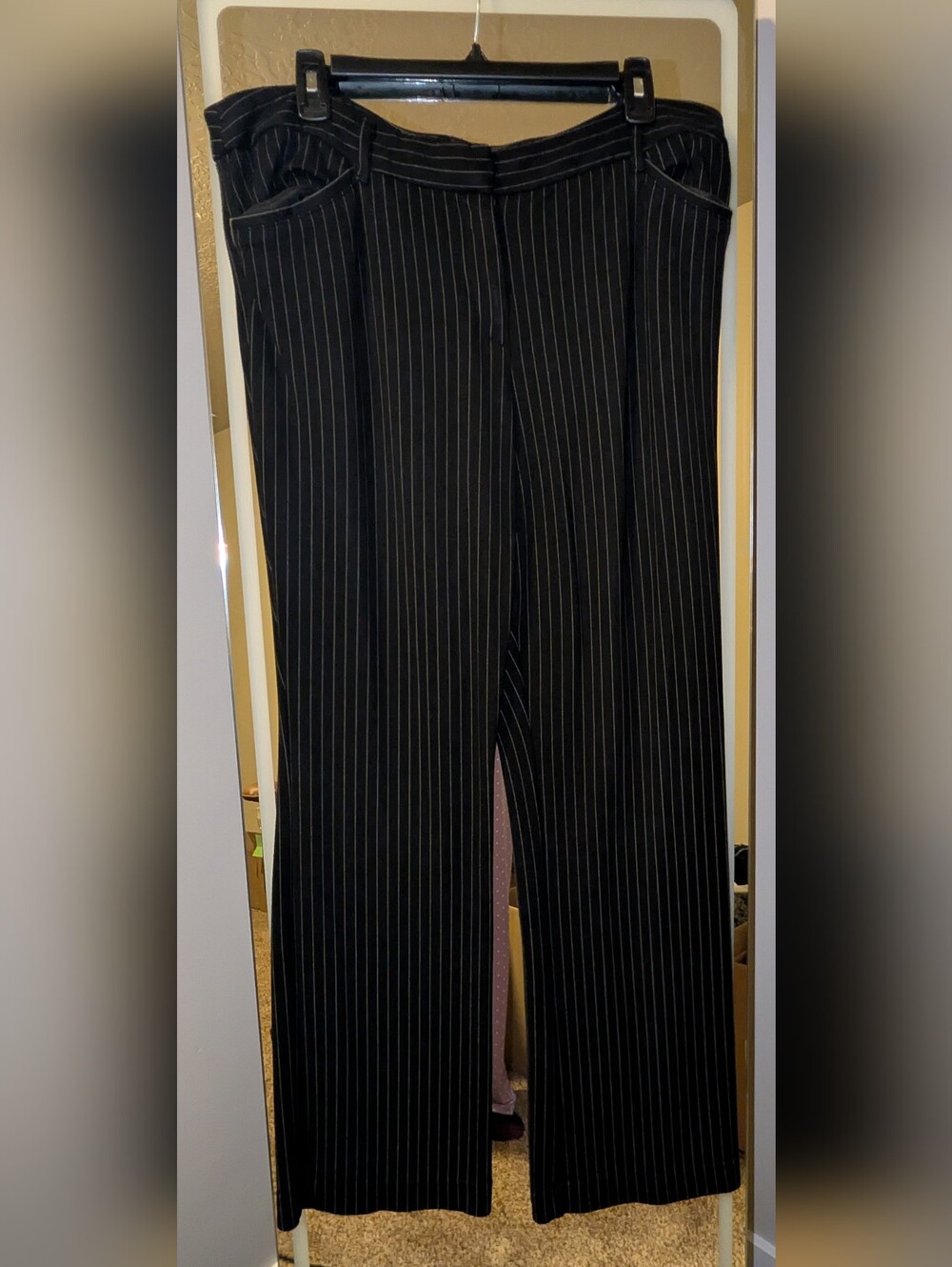 Black Pinstripe Dress Pants